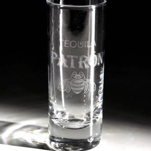 🐝 Set of 5 Patron Tequila Silver Etched Bee Shotglasses